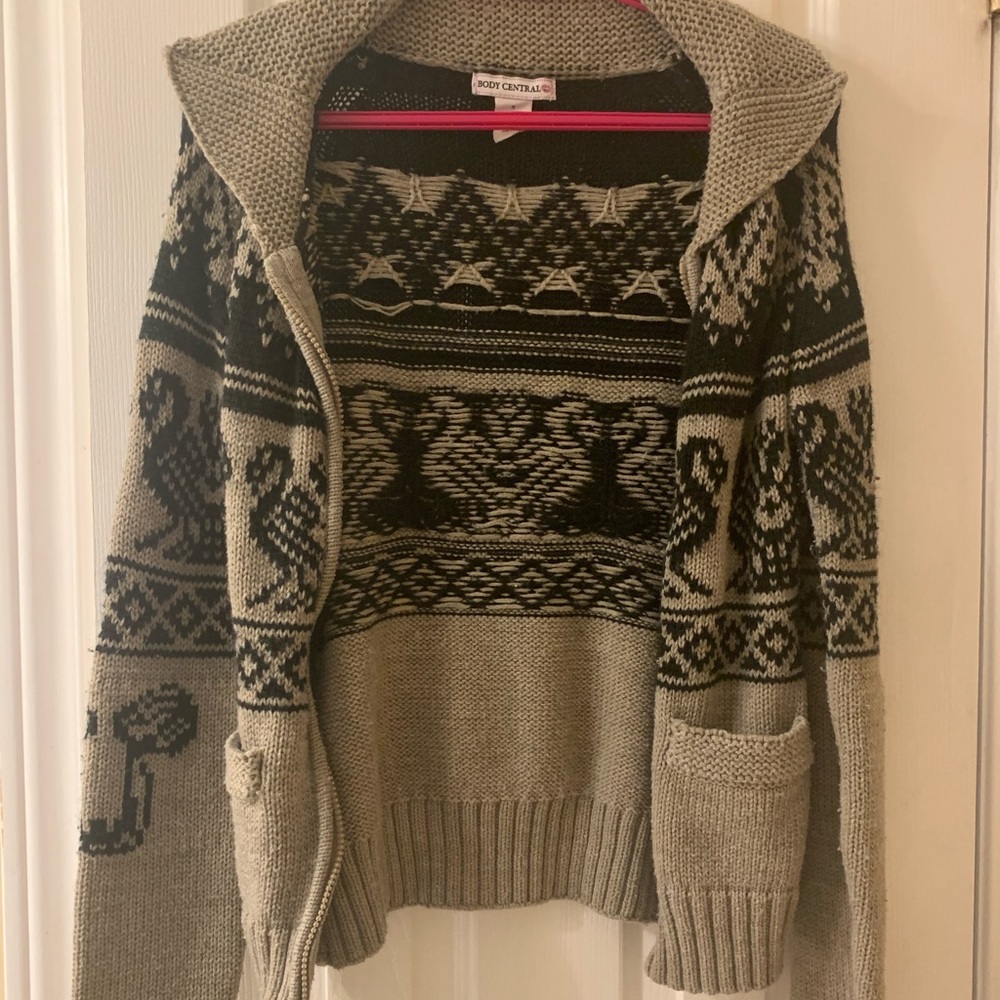 Knitted zip sweater